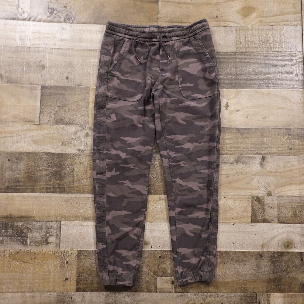 Athleta Farallon Jogger Pants Women’s 6 Brown Camo Drawstring Stretch